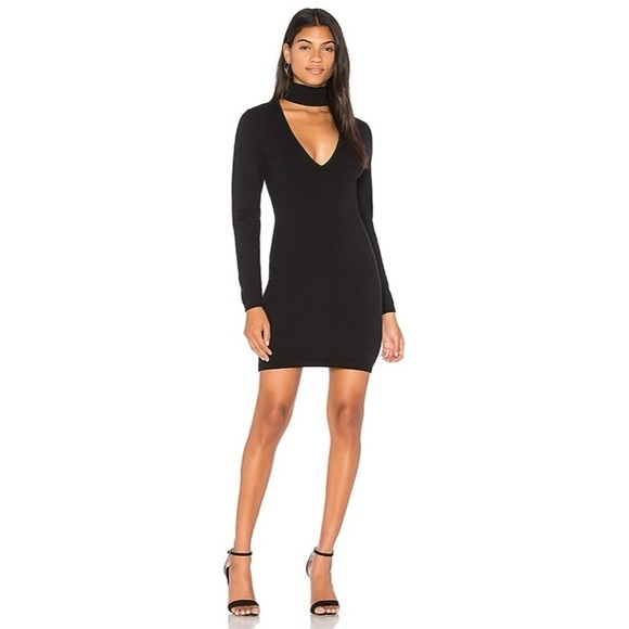 Finders Keepers Revolve Ride Knit Black Mini Dress Long Sleeve NWT Size Small - Picture 2 of 7